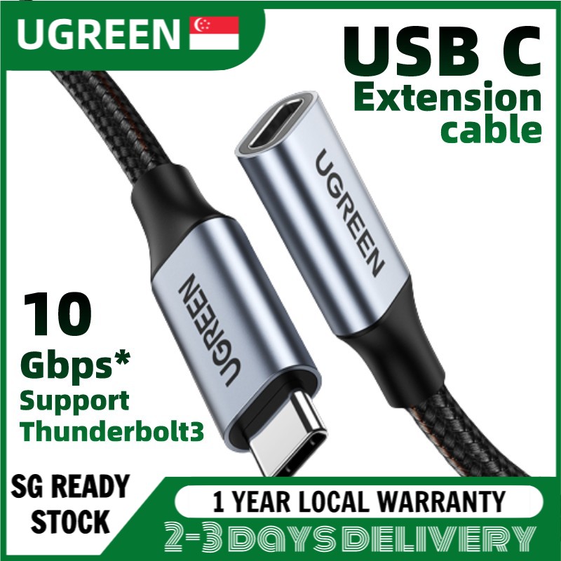 UGREEN USB C Extension Cable USB Type C 3.1 Gen 2 Male to Female Fast Charging & Audio Data Transfer Cable for MacBook Pro iPad