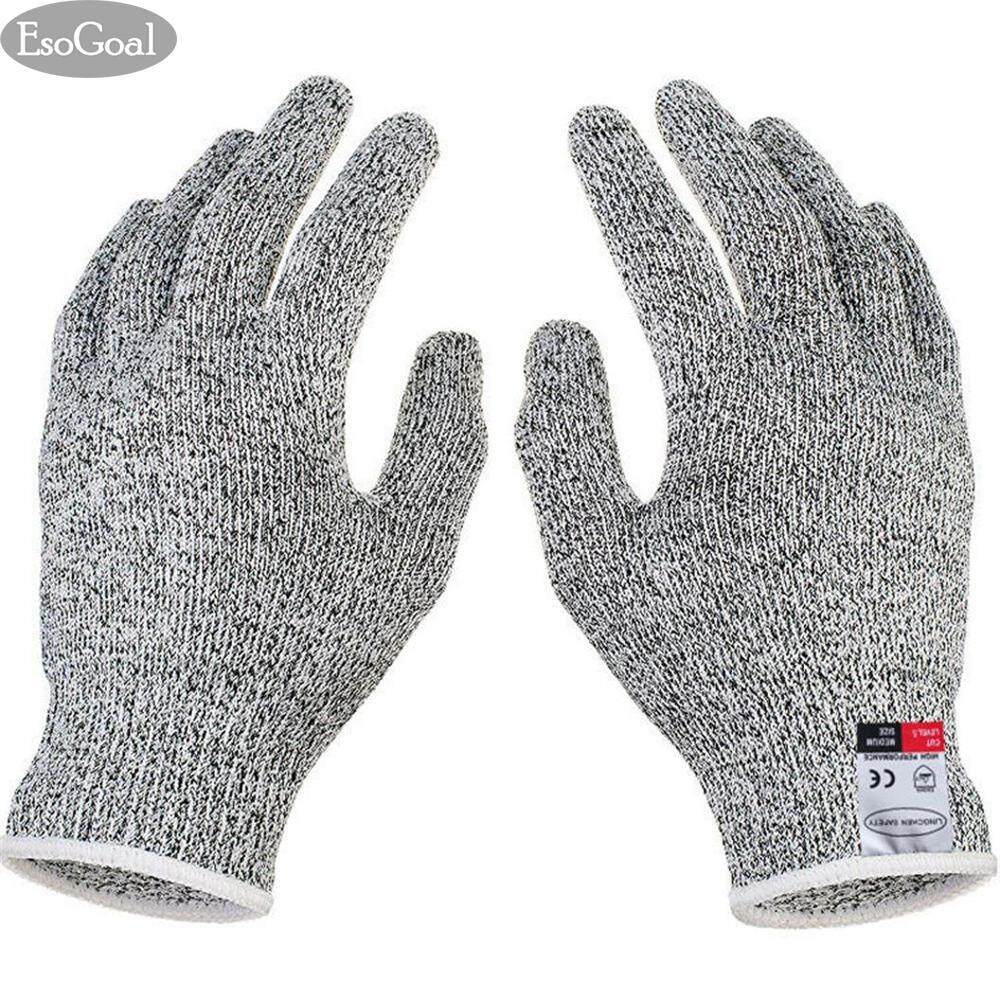 EsoGoal Cut Resistant Gloves Food Grade Level 5 Protection, Safety Kitchen Cuts Gloves for Oyster Shucking, Gardening Fish Garden Fillet Processing, Safe Mandolin Slicing, Meat Cutting and Wood Carvin